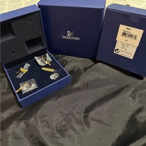 SWAROVSKI Crystal and Gold Graduation Memories Set w/gold tassels RARE BNIB